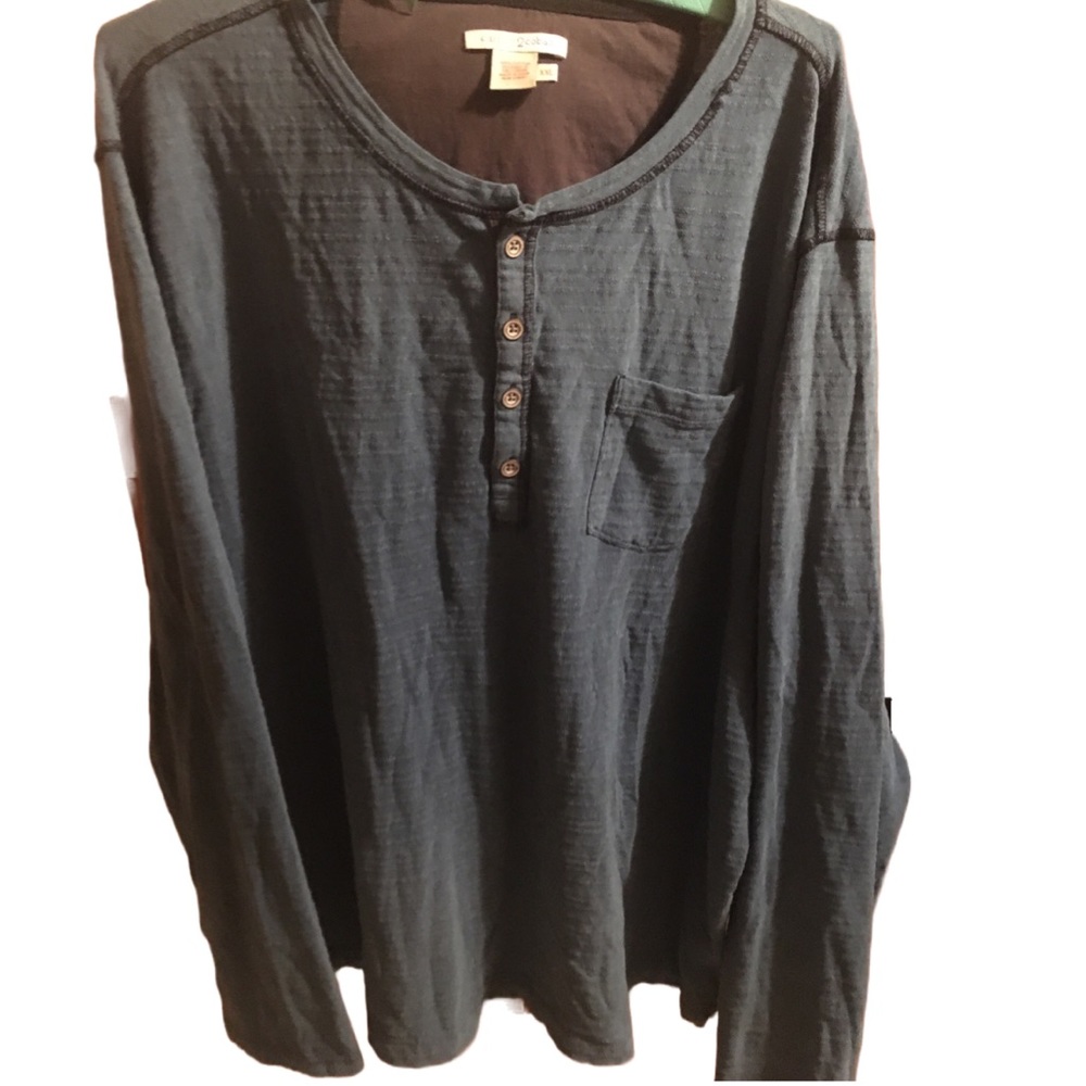 Carbon2cobalt blue long sleeve cotton pocket  shirt